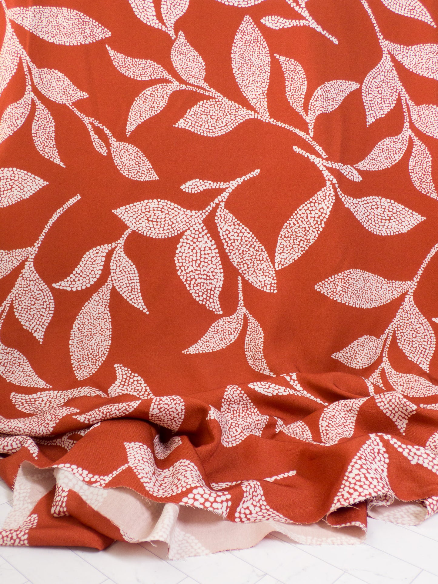 Dotted Botanical Viscose - Saffron