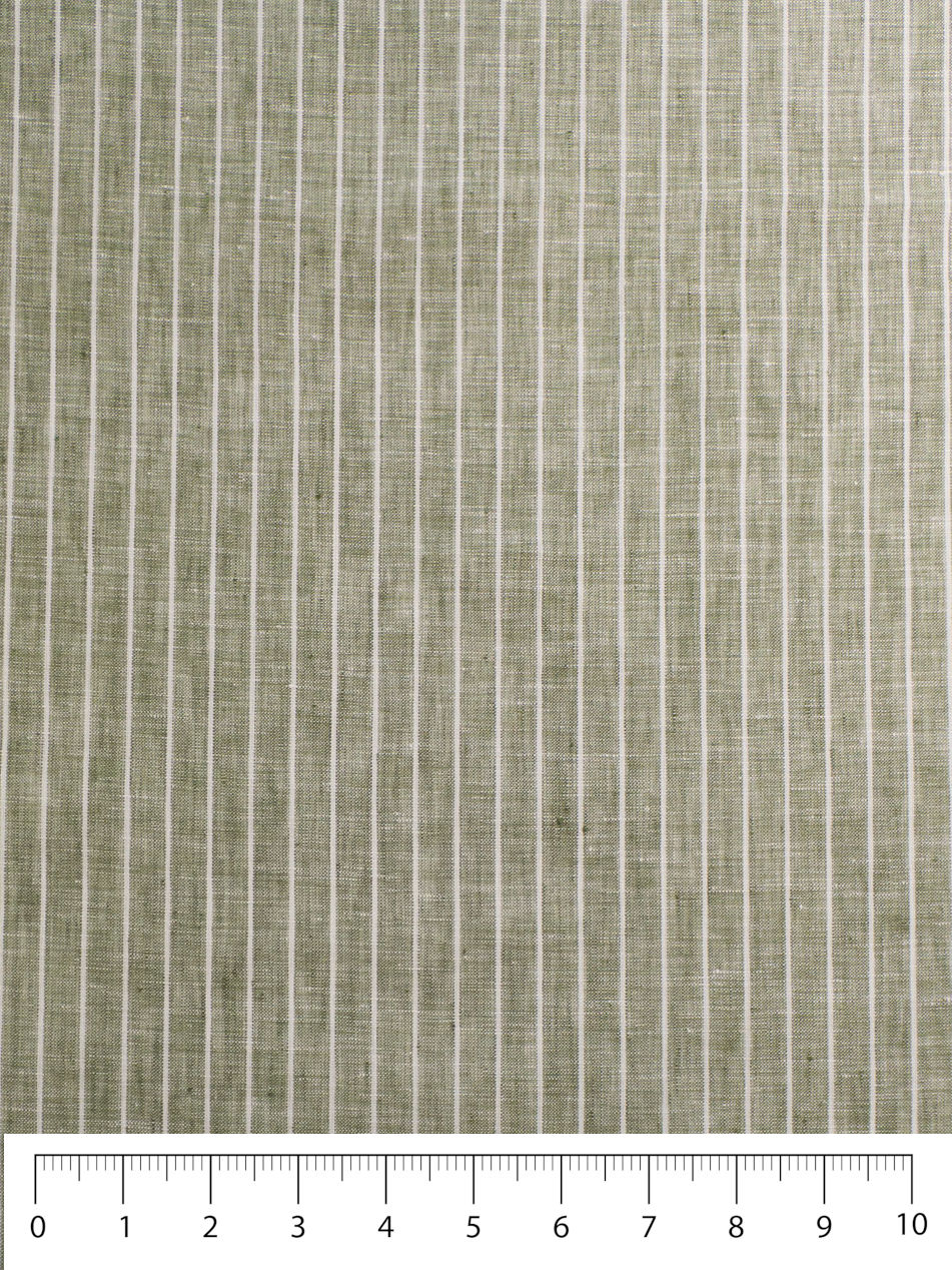 Linen Chambray Stripe - Olive