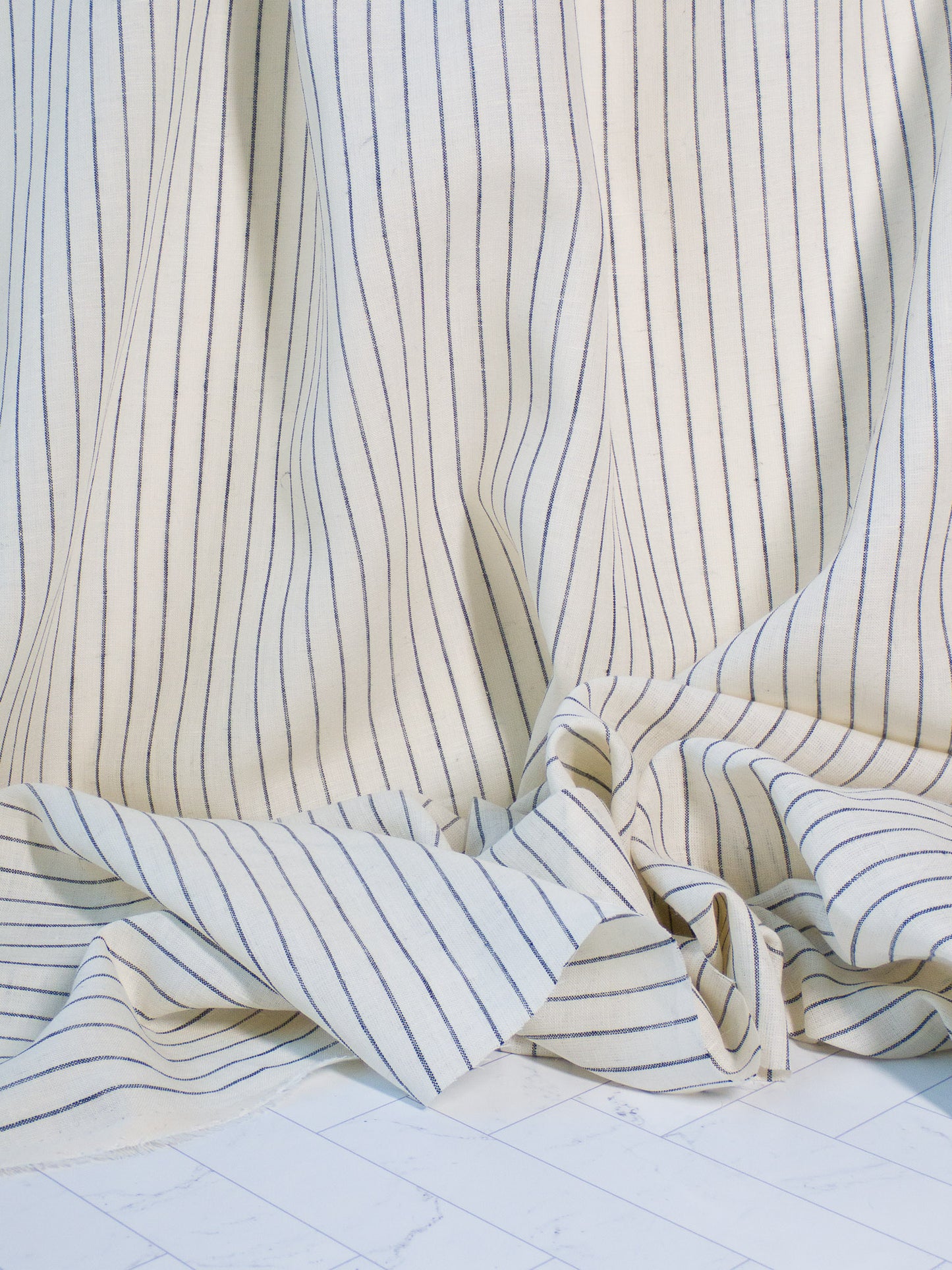 Linen Chambray Stripe - Black & White