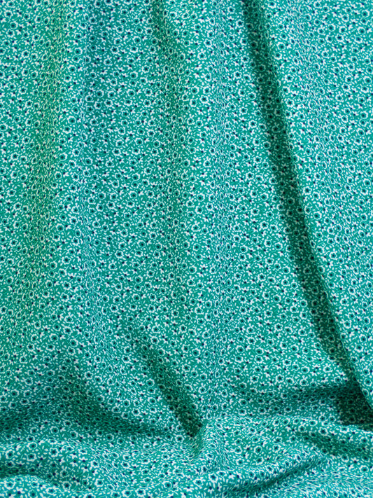 Ditsy Floral Lightweight Viscose Rayon - Green