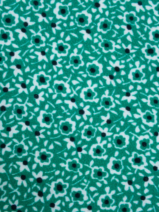 Ditsy Floral Lightweight Viscose Rayon - Green