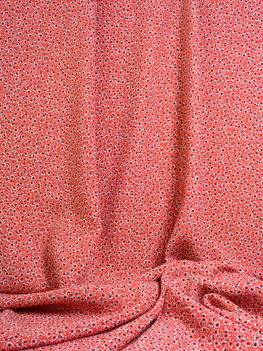 Ditsy Floral Lightweight Viscose Rayon - Saffron