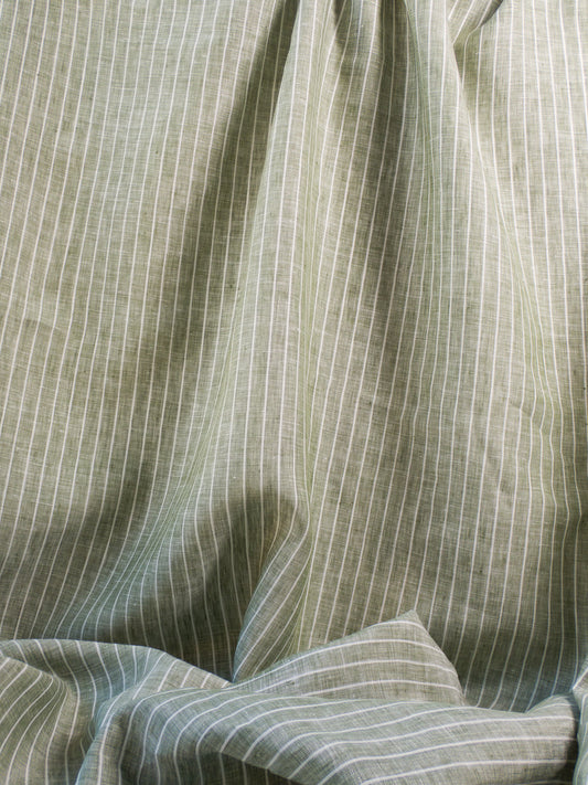 Linen Chambray Stripe - Olive