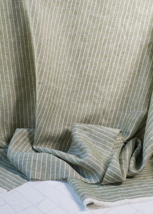 Linen Chambray Stripe - Olive
