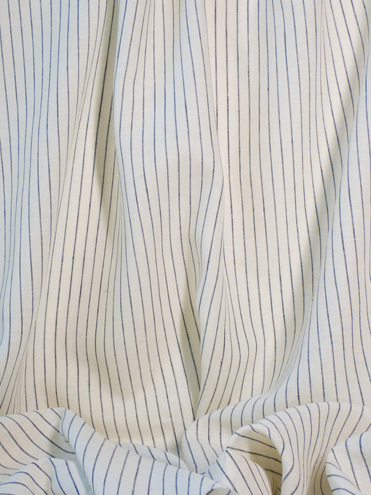 Linen Chambray Stripe - Black & White